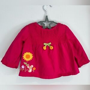 Gymboree Pink Top with Sunflowers Size 12-18M Baby